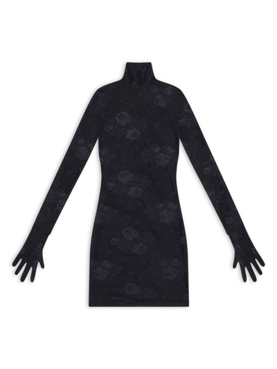 Balenciaga Women's Lingerie Turtleneck Dress In Black