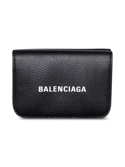 Balenciaga Logo Print Wallet In Black