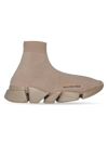 Balenciaga Men's Speed 2.0 Recycled Knit Sneakers In Mink Grey