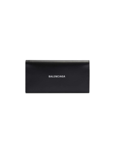 Balenciaga Men's Cash Vertical Long Wallet In Black White
