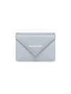 Balenciaga Women's Papier Mini Wallet In Grey Blue