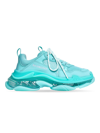 Balenciaga Women's Triple S Clear Sole Sneaker In Turquoise