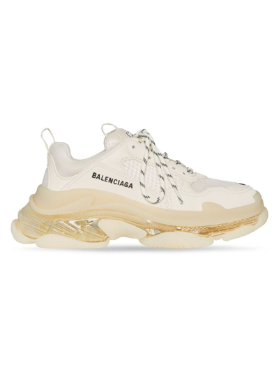 Balenciaga Off-white Clear Sole Triple S Sneakers In Off White
