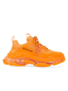 Balenciaga Women's Triple S Clear Sole Sneaker In Orange Black