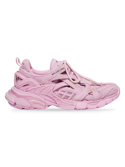 Balenciaga Open Track Trainers In Pink Black