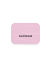 Balenciaga Cash Card Holder Crocodile Embossed In Pink Black