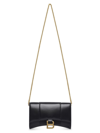 Balenciaga Women's Hourglass Wallet On Chain Box In Black