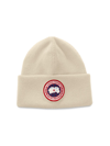 Canada Goose Men's Arctic Disc Wool Beanie In Cotton Grass