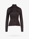 Bottega Veneta Button-keyhole Turtleneck Plisse Knit Sweater In Brown