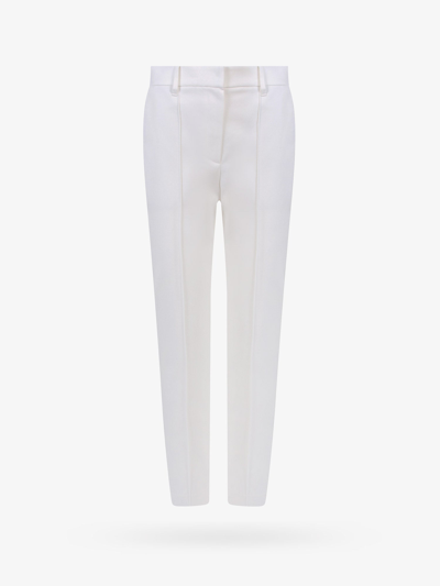 Brunello Cucinelli Stretch Cotton Cigarette Trousers In White