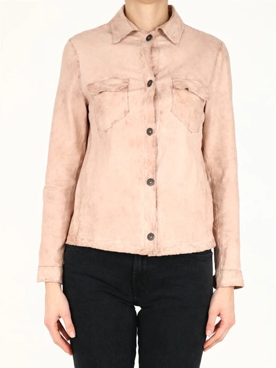 Salvatore Santoro Powder Pink Leather Shirt