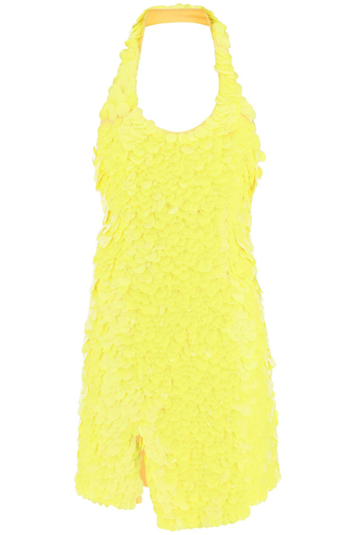 Attico Allium Mini Dress In Yellow
