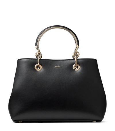 Jimmy Choo Bon Bon Leather Tote Bag In Black