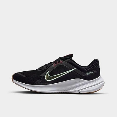 Nike Quest 5 Trainers In Black In Black/mint Foam/white/burgundy Crush/gum Med Brown