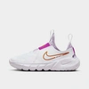 Nike Little Kids' Flex Runner 2 Running Shoes In White/metallic Copper/violet Frost/vivid Purple