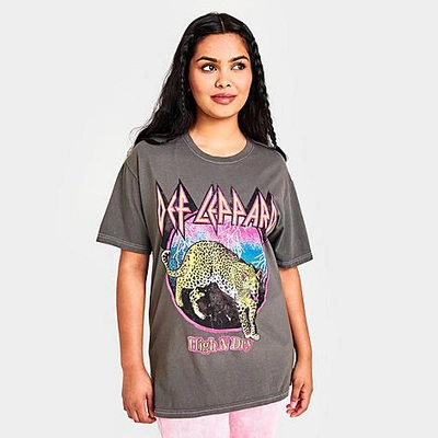 Graphic Tees Women's Def Leppard Multi-color T-shirt In Dark Grey Heather