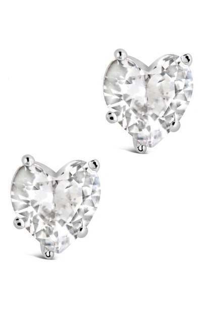 Sterling Forever Sterling Silver Cubic Zirconia Heart Stud Earrings