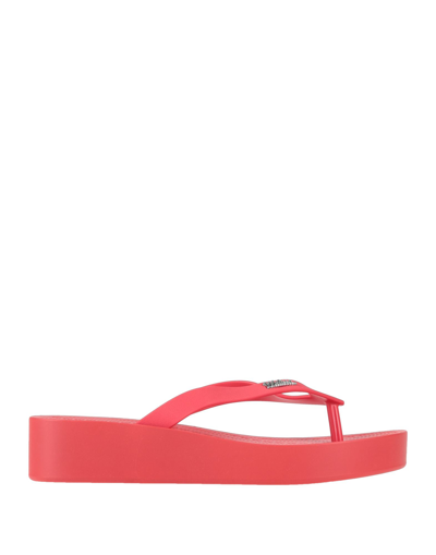 Melissa Sun Toe Strap Sandals In Red