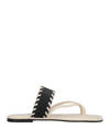 Pollini Toe Strap Sandals In White
