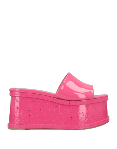 Haus Of Honey Lacquer Doll Platform Sandals In Hot Pink