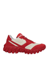 PANTOFOLA D'ORO PANTOFOLA D'ORO WOMAN SNEAKERS BRICK RED SIZE 7 SOFT LEATHER, TEXTILE FIBERS