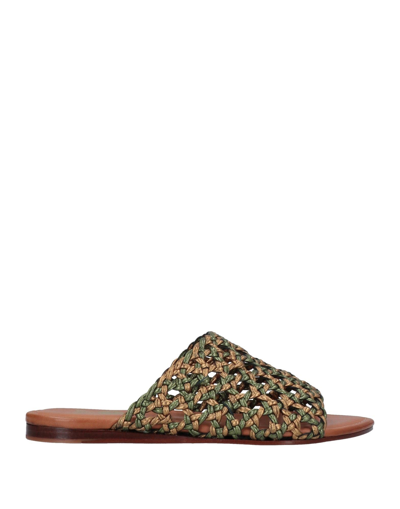 Valerie Bourgoin Sandals In Military Green