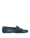 TOD'S TOD'S WOMAN LOAFERS BLUE SIZE 6 TEXTILE FIBERS