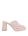 Oroscuro Woman Mules & Clogs Ivory Size 10 Soft Leather In Pink