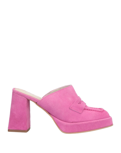 Oroscuro Woman Mules & Clogs Fuchsia Size 7 Soft Leather In Pink