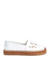 DOLCE & GABBANA DOLCE & GABBANA WOMAN ESPADRILLES WHITE SIZE 7.5 TEXTILE FIBERS, SOFT LEATHER