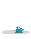 Fendi Men's Ff Rubber Slide Sandals In Blue
