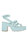 BY FAR BY FAR WOMAN SANDALS SKY BLUE SIZE 8 SOFT LEATHER