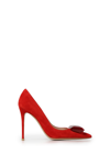 Gianvito Rossi Jaipur 105 Embellished Suede Pumps In Red