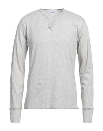 Zadig & Voltaire Monastir V-neck T-shirt In Grey
