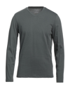 Majestic Crew-neck T-shirt In Silk And Cotton In Grey