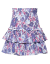 Isabel Marant Étoile Naomi Smocked Floral Tiered Skirt In Purple