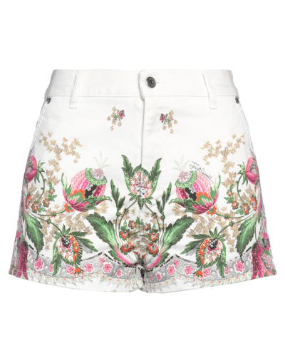 Just Cavalli Denim Shorts In White