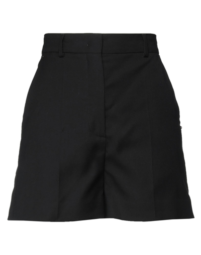 Sportmax Unico Cotton Wide-leg Shorts In Black