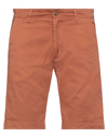 Officina 36 Man Shorts & Bermuda Shorts Rust Size 30 Cotton, Elastane In Red