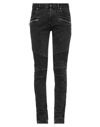 Balmain Tapered Biker Jeans In Black