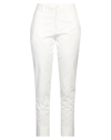 People (+)  Woman Pants White Size 8 Cotton, Elastane