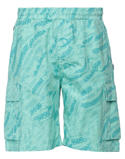 Octopus Man Shorts & Bermuda Shorts Turquoise Size M Cotton In Blue