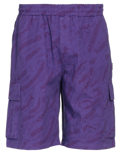 Octopus Man Shorts & Bermuda Shorts Purple Size S Cotton
