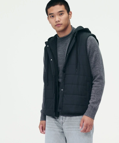 Naadam Mixed Media Puffer Vest In Smoke