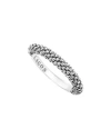 LAGOS SILVER CAVIAR STACKABLE RING,PROD183060416