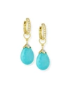 JUDE FRANCES 18K GOLD TURQUOISE AND DIAMOND EARRING CHARMS,PROD183640271