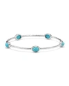 Ippolita Sterling Silver Rock Candy 5-stone Bangle In Turquoise (size 1) In Turq