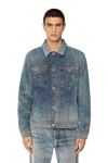 Diesel Flocked Regular-fit Trucker Jacket In Blue