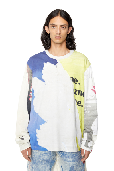 Diesel Peel-off Effect Long-sleeve T-shirt In Multicolor