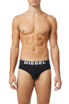 Diesel 3 Pack Briefs With Tonal Waistaband In Black